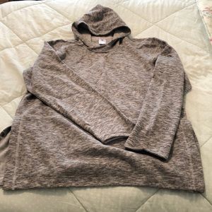 Adidas Women’s XL Heather gray hooded sweatshirt with snap sided hem angled cuff